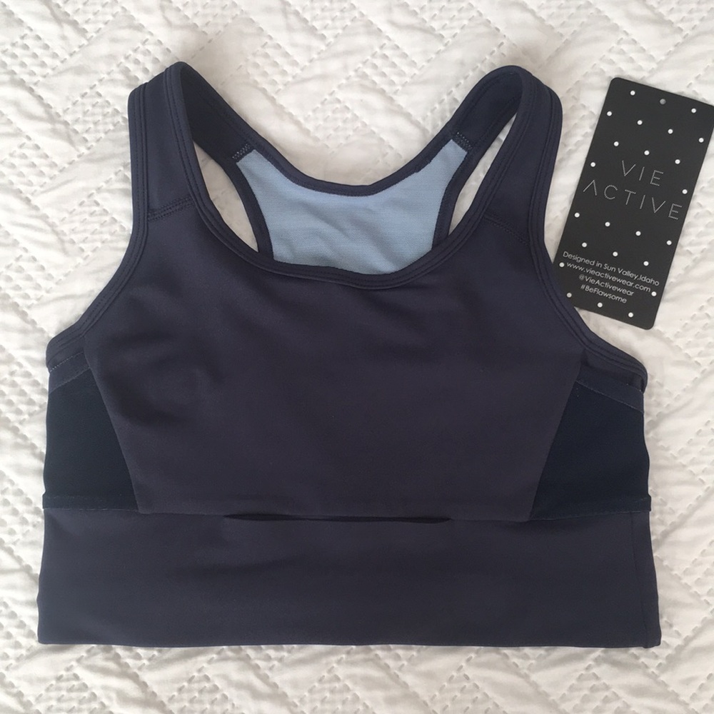 Vie Active Navy Natasha Sports Bra Top